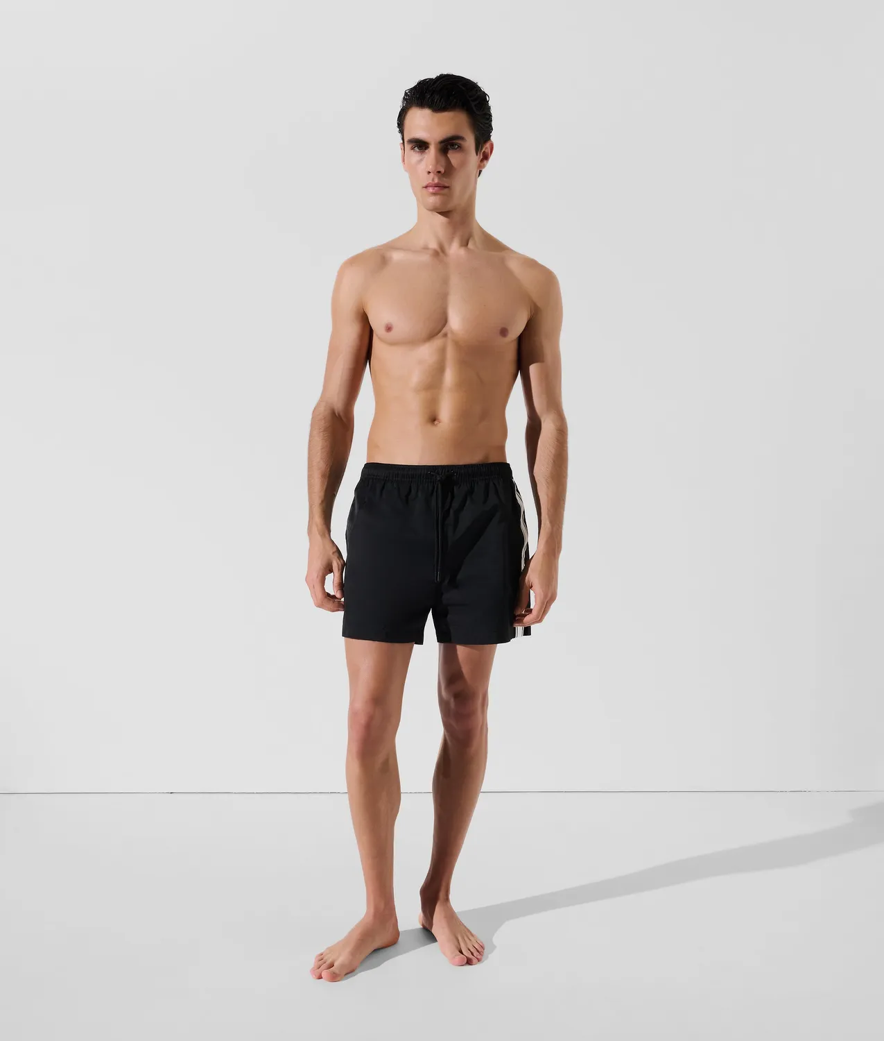 Karl Lagerfeld Logo Boardshorts Badeshorts kurz gestreift