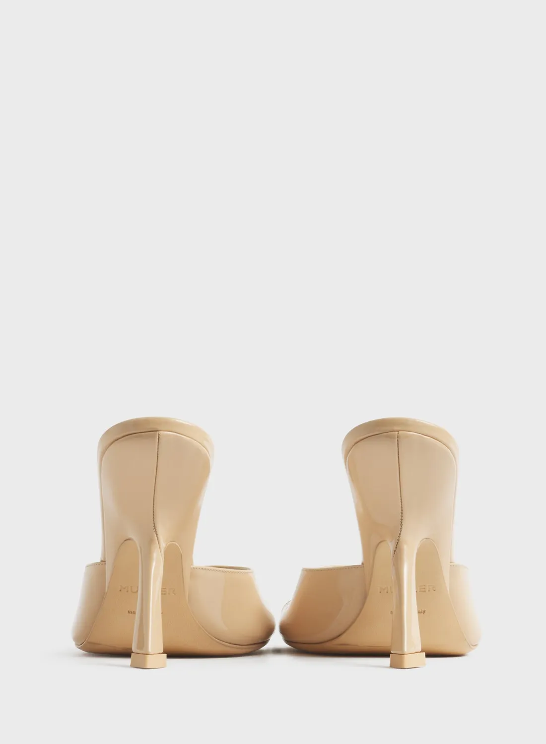 Mugler Peep-Toe Mules 105 Pantoletten beige