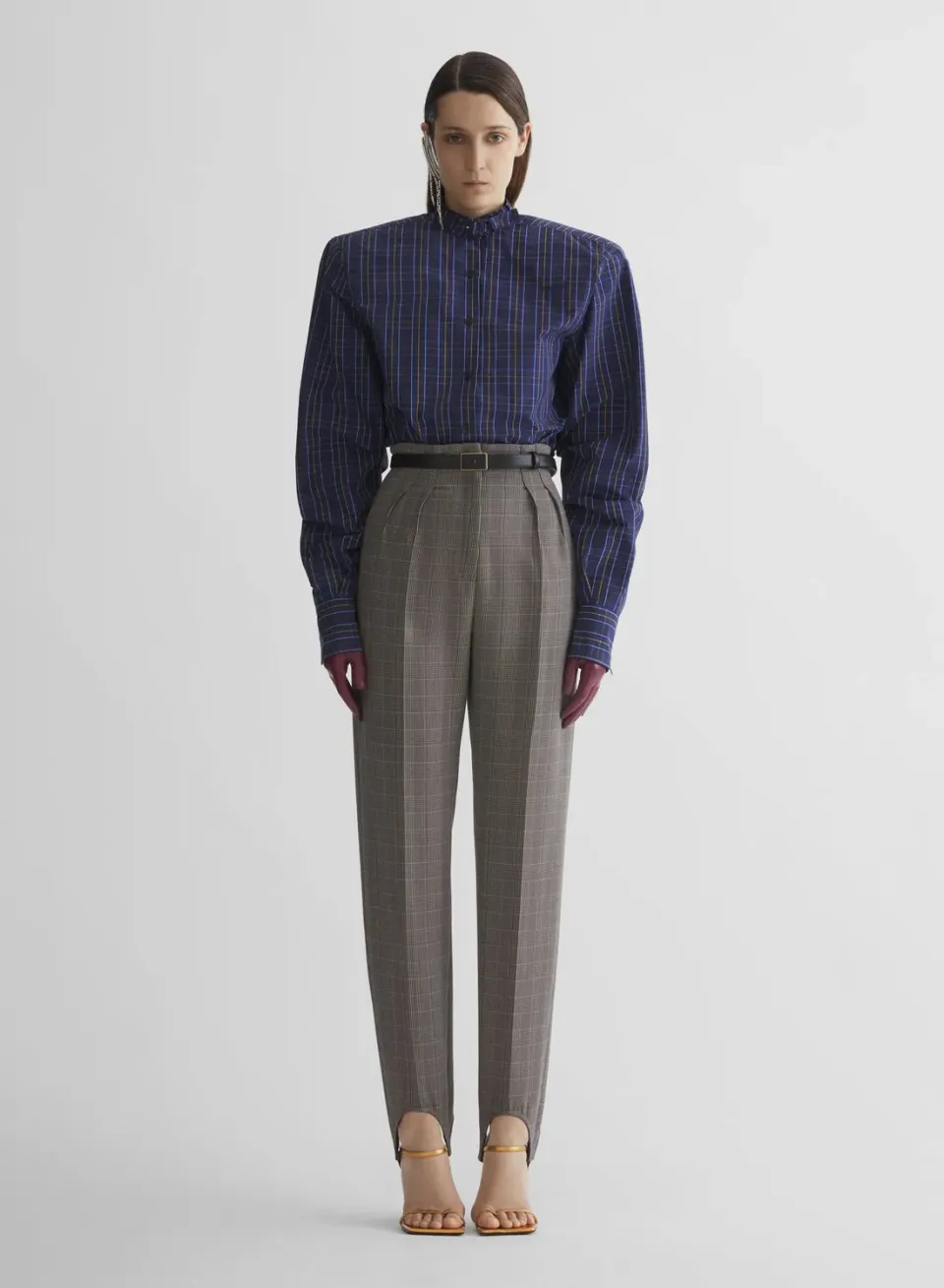 Mugler Cigarette Stirrup Hose Hahnentritt