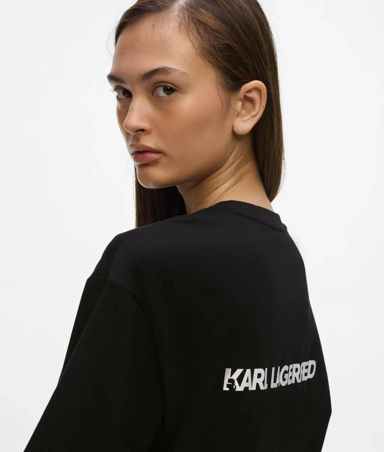 Karl Lagerfeld Logo Athleisure T-Shirt Boxy Baumwolle