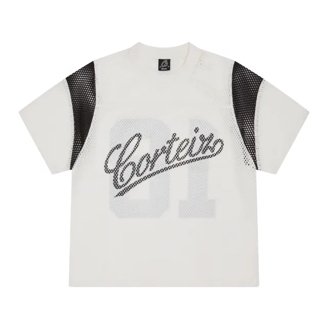 Corteiz Open Mesh Panel Jersey Cream Mesh