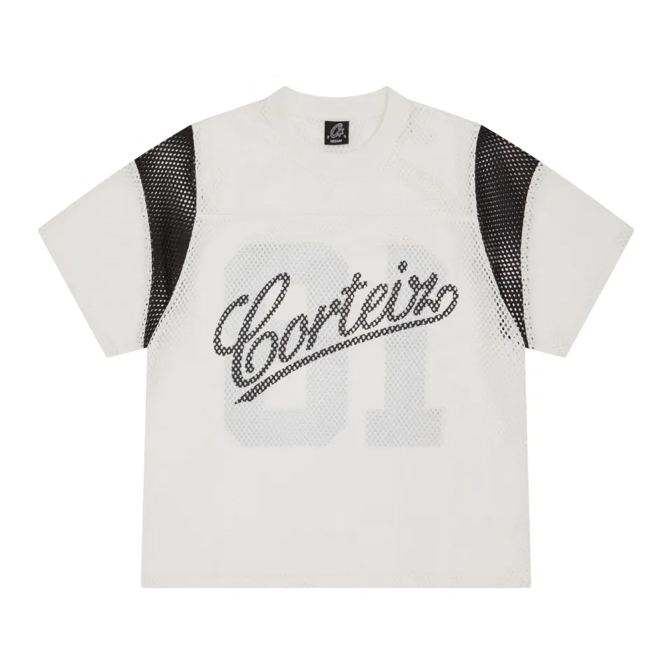 Corteiz Open Mesh Panel Jersey Cream Mesh