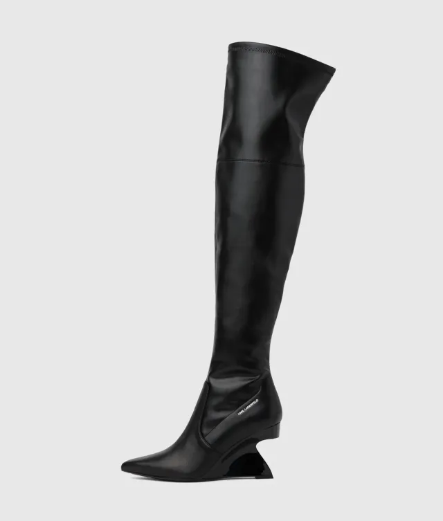 Karl Lagerfeld Waverly Overknee-Stiefel Leder spitz