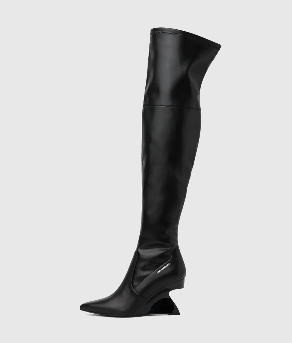 Karl Lagerfeld Waverly Overknee-Stiefel Leder spitz