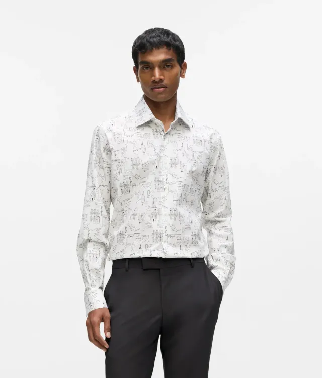 Karl Lagerfeld Karl Sketches Hemd Herren Print tailored