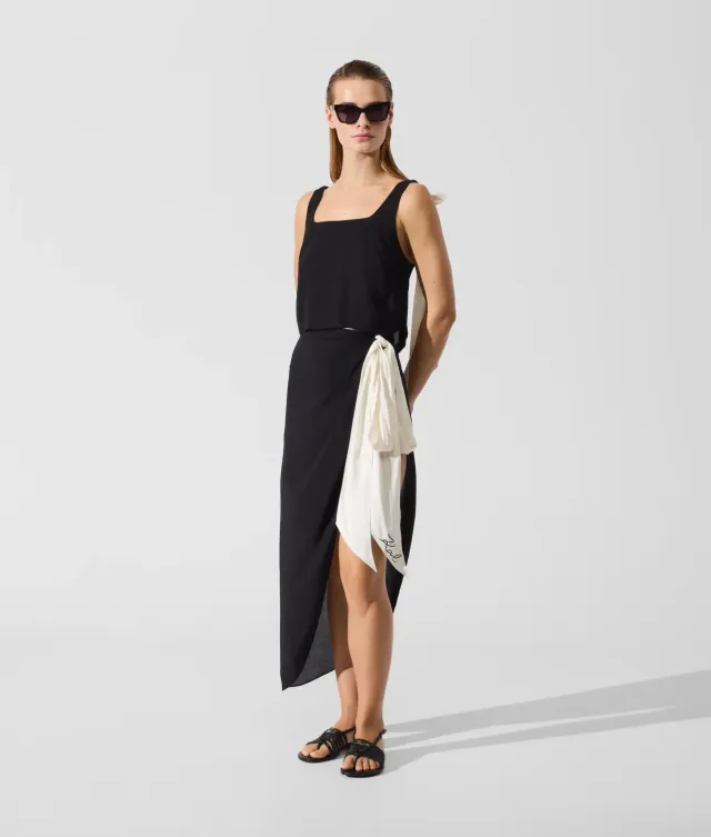 Karl Lagerfeld Signature Bow Pareo asymmetrisch