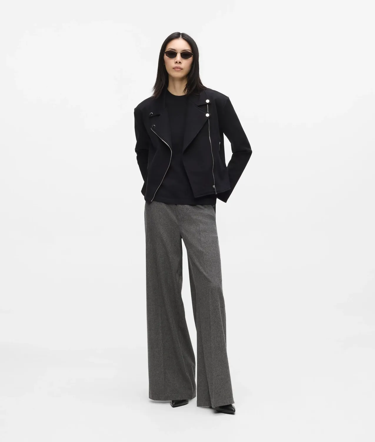 Karl Lagerfeld Biker Sweatshirt Jacke mit Reissverschluss Zip