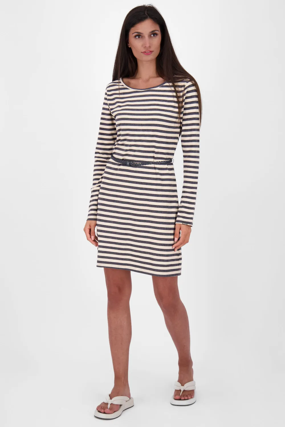 Alife & Kickin EllinAK Z Kleid langarm dunkelblau gestreift