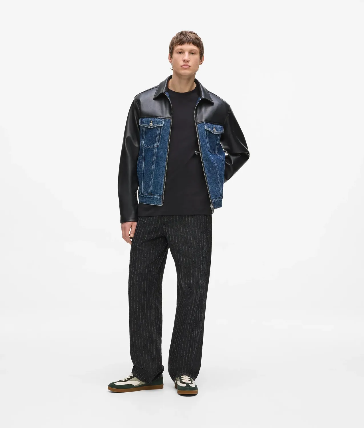 Karl Lagerfeld KL Jeans Kunstleder Jeansjacke Herren