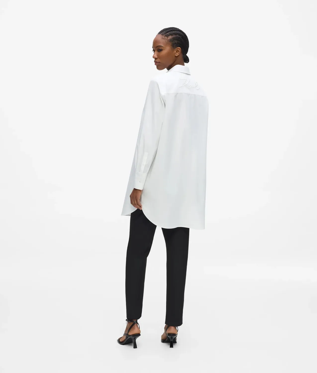 Karl Lagerfeld Signature Tunika-Bluse Popeline Bio-Baumwolle