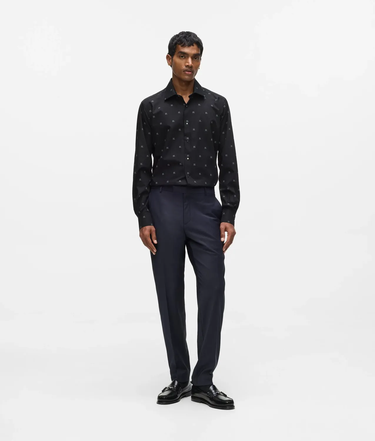 Karl Lagerfeld All-over Monogram Hemd Herren Snap