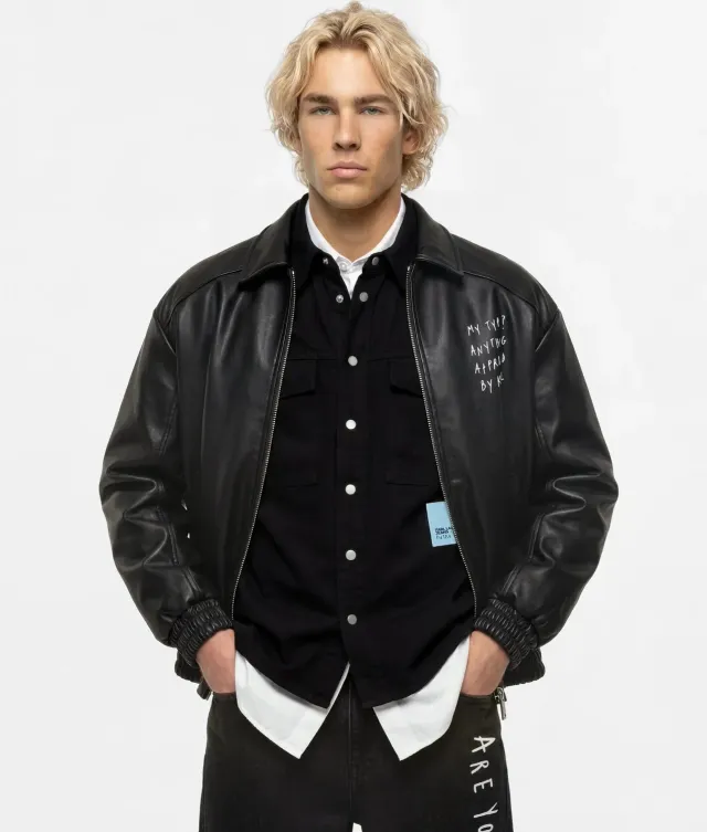 Karl Lagerfeld KL Jeans x Pietro Terzini Jacke Kunstleder wattiert