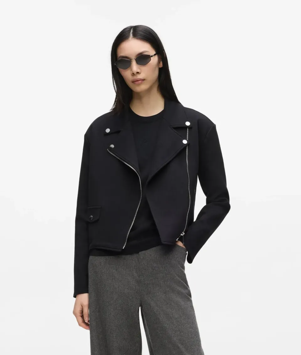 Karl Lagerfeld Biker Sweatshirt Jacke mit Reissverschluss Zip