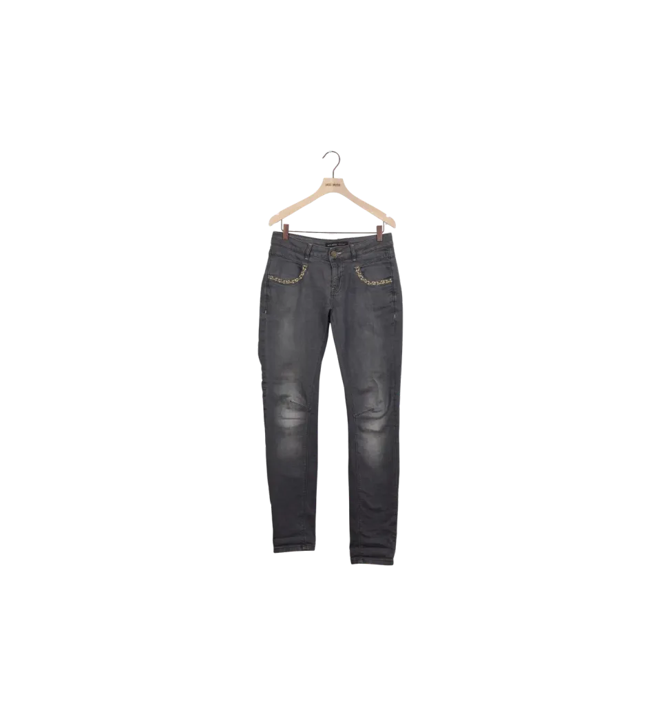 Mos Mosh ReLoved Baba Grey Jeans grau Gr. 27 tapered