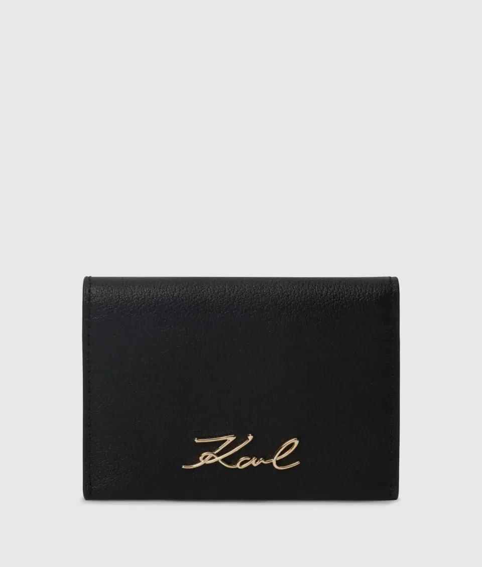 Karl Lagerfeld K/Signature Kartenetui Leder schwarz