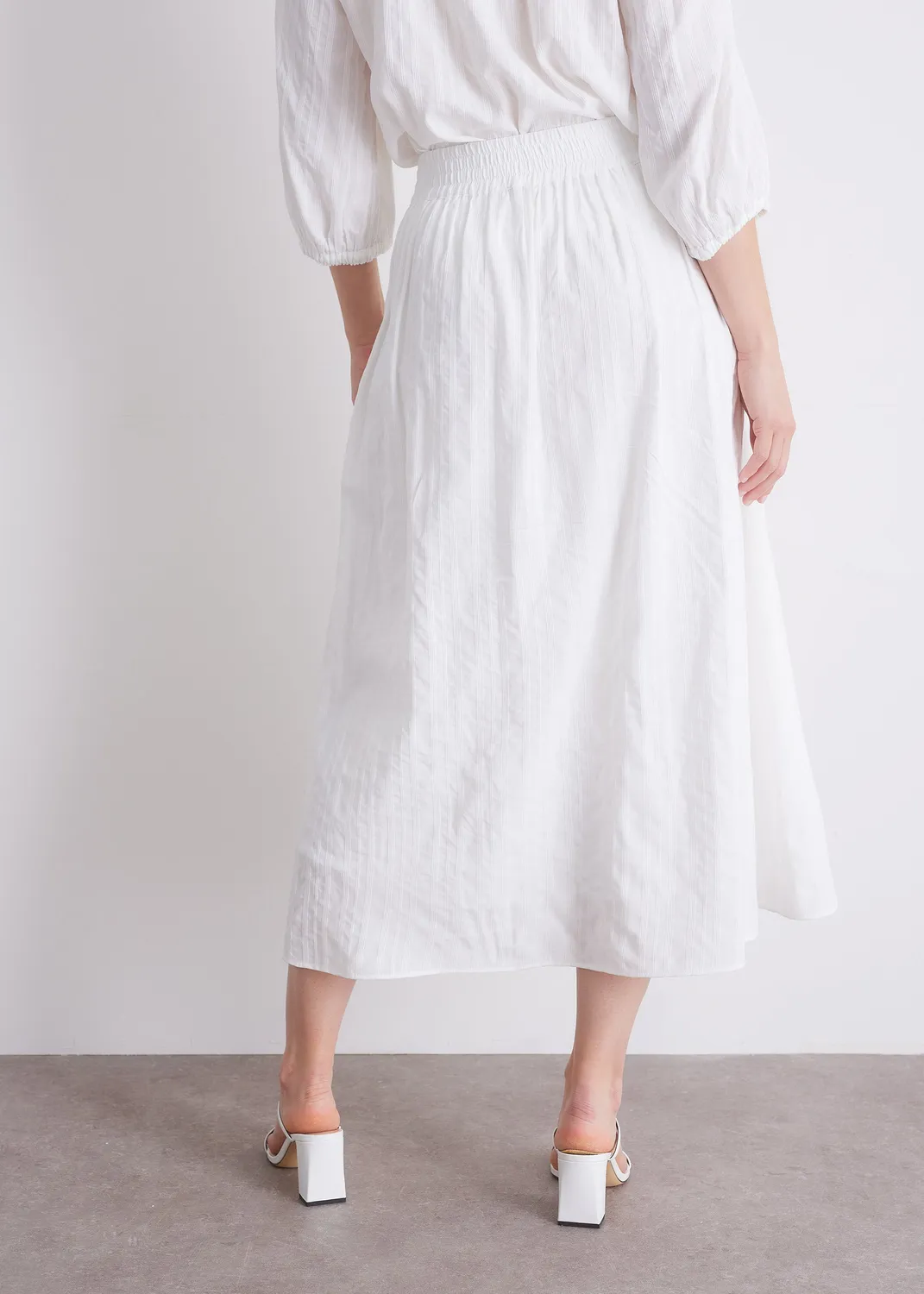 Senatex Rock aus Baumwolle Off-White midi