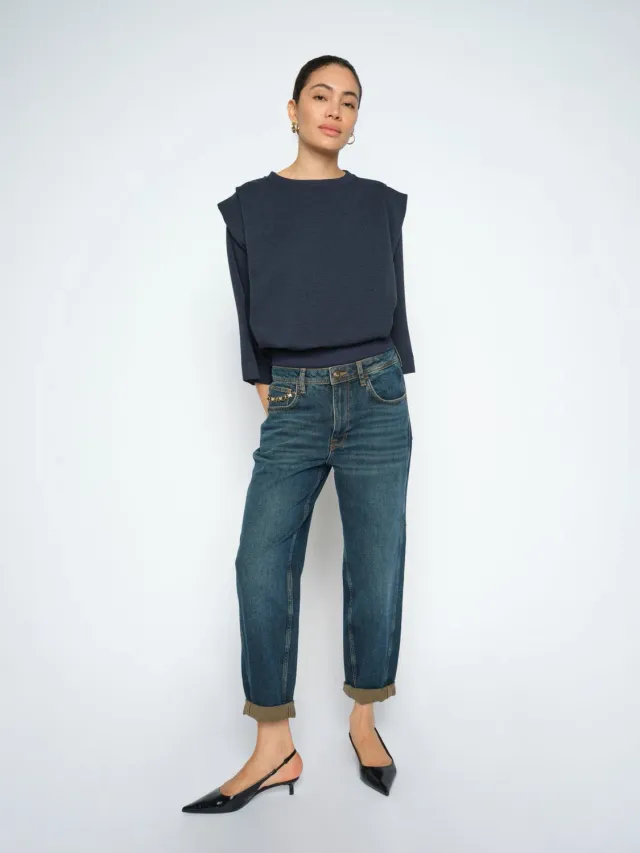 Mos Mosh MMAymen Galleon Boyfriend Jeans Blue Tint