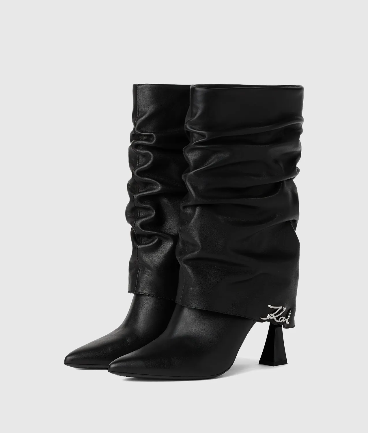 Karl Lagerfeld Debutante Midi Slouch Boots Damen Leder
