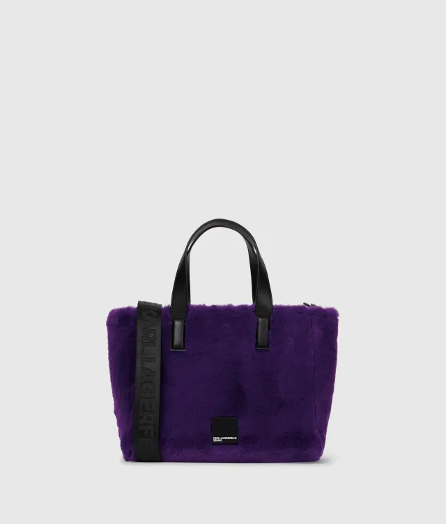 Karl Lagerfeld KL Jeans Box Logo Furry Mini-Tote Plüsch