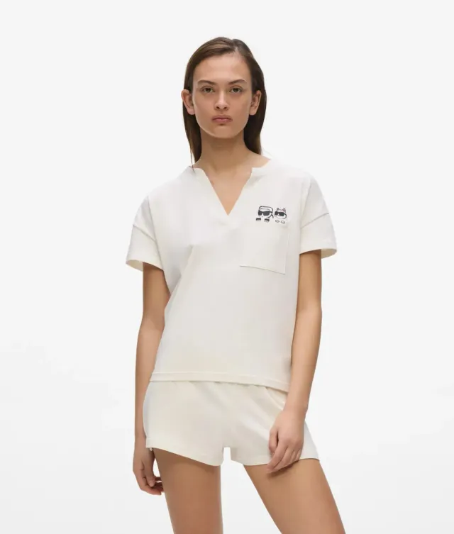Karl Lagerfeld Ikon Pyjama Set Kurz Streifen