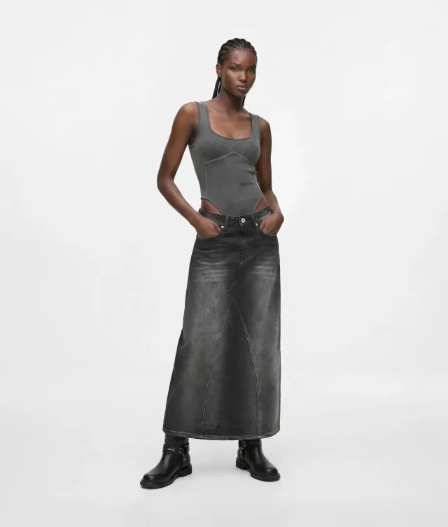 Karl Lagerfeld Denim Maxi-Rock Jeansrock Größe S