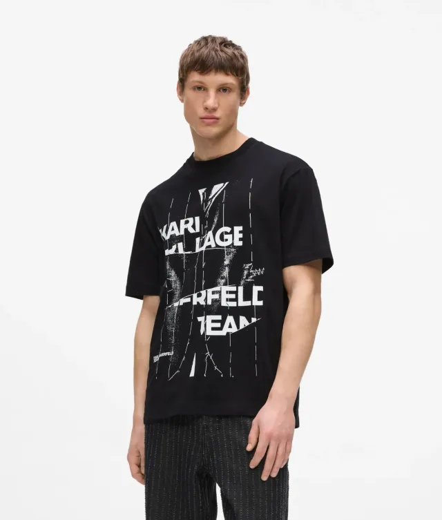 Karl Lagerfeld KL Jeans Relaxed Pinstripe T-Shirt