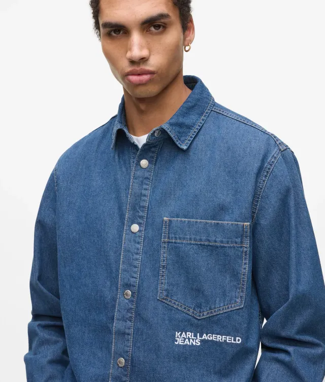 Karl Lagerfeld Jeans Regular Jeanshemd Denim gerade
