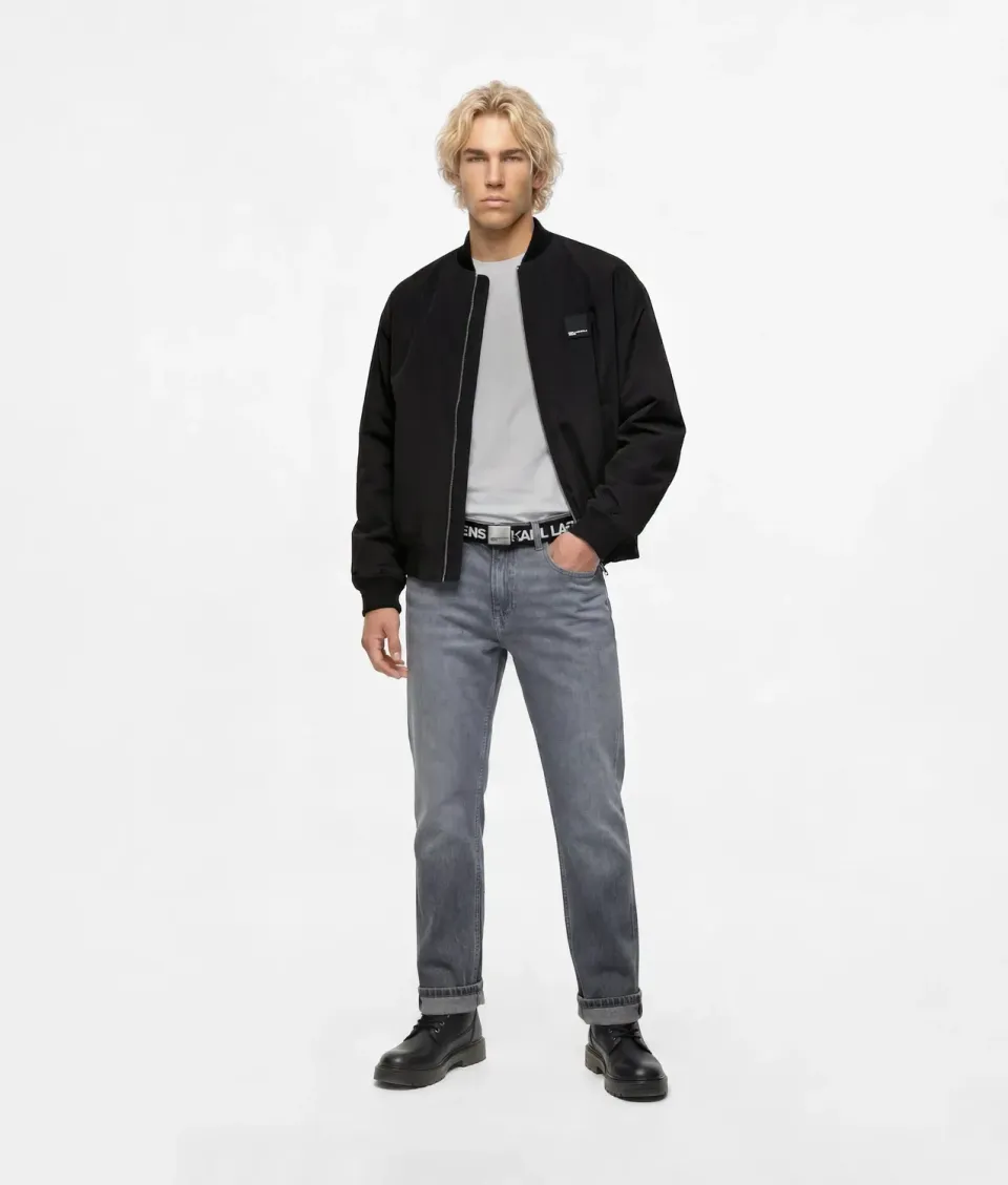 Karl Lagerfeld KL Jeans straight hellgrau Baumwolle