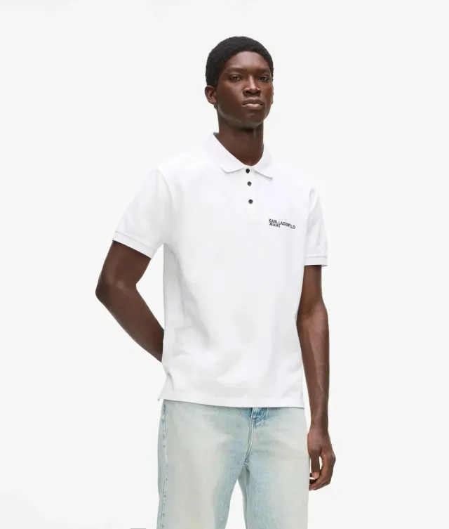 Karl Lagerfeld Jeans Logo Poloshirt Bio-Baumwolle Gr. M