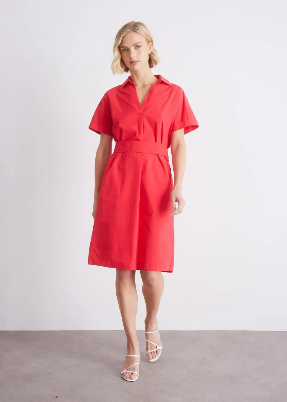 Senatex Kurzarmkleid Taillenband Grenadine Gr 38