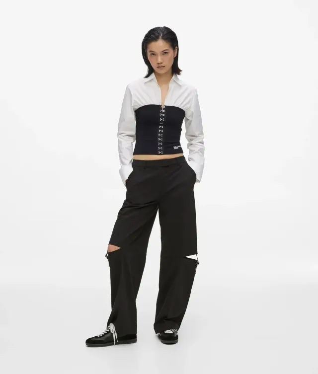 Karl Lagerfeld KL Jeans Buckle-detail Hose Damen Schnallen Cut-outs