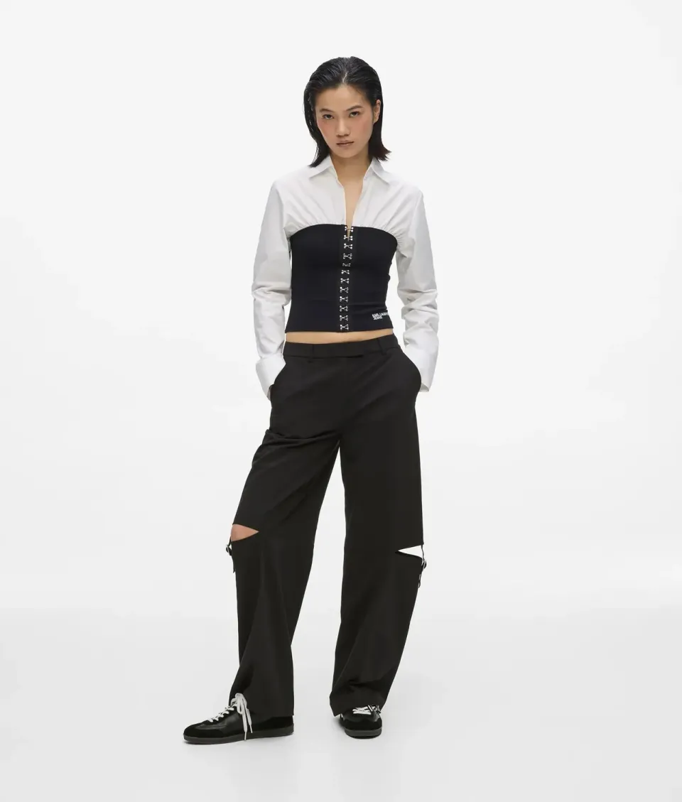 Karl Lagerfeld KL Jeans Buckle-detail Hose Damen Schnallen Cut-outs