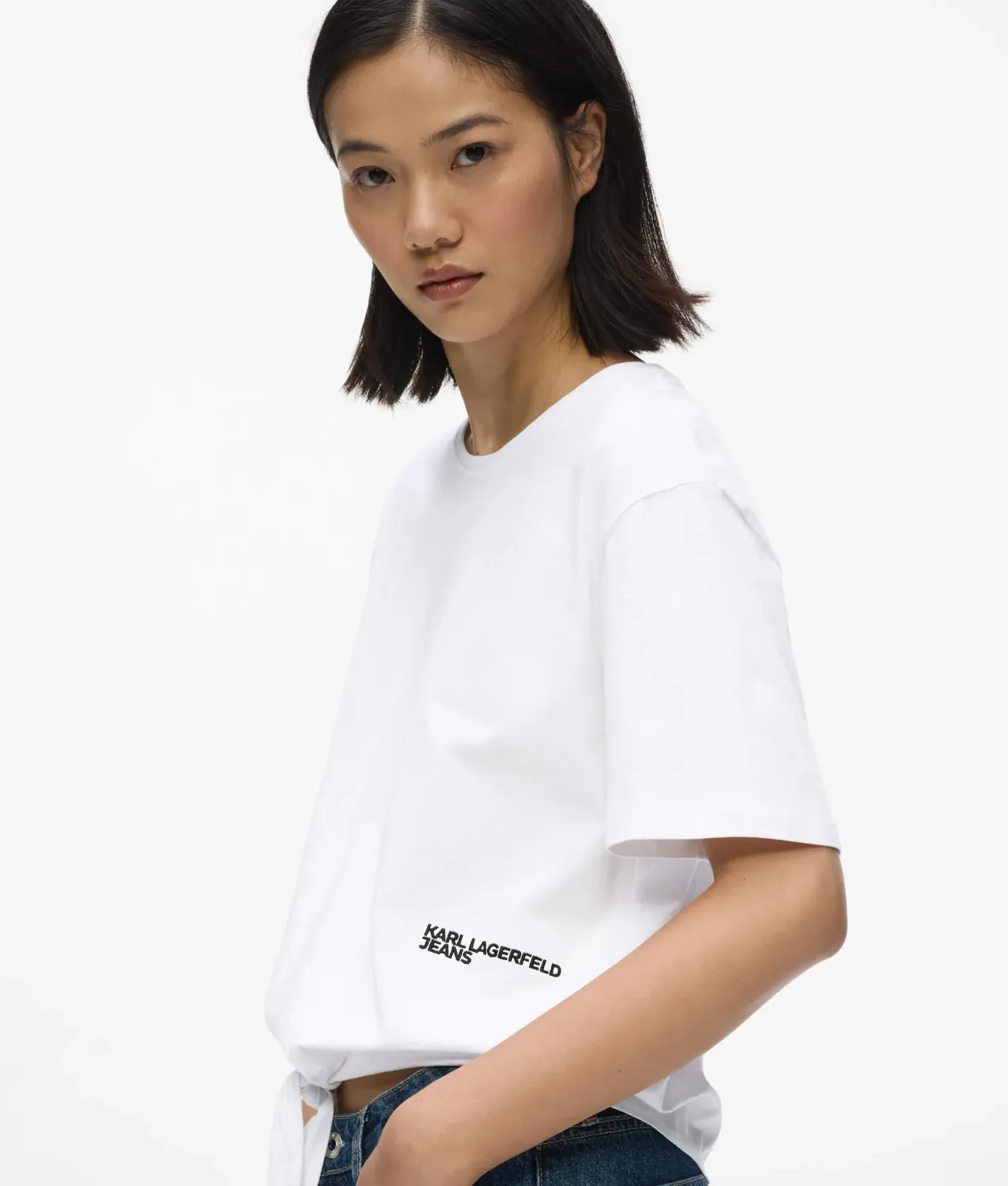 Karl Lagerfeld KL Jeans Tie Detail T-Shirt Bio