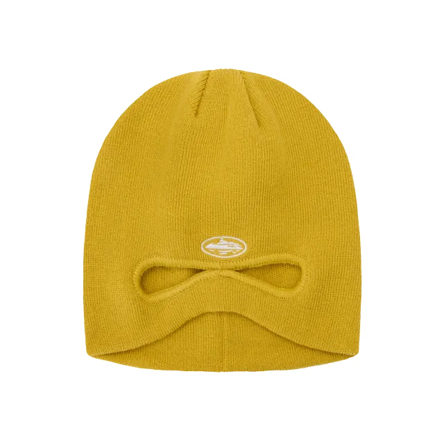Corteiz Peek-A-Beanie Mustard Acryl Mütze