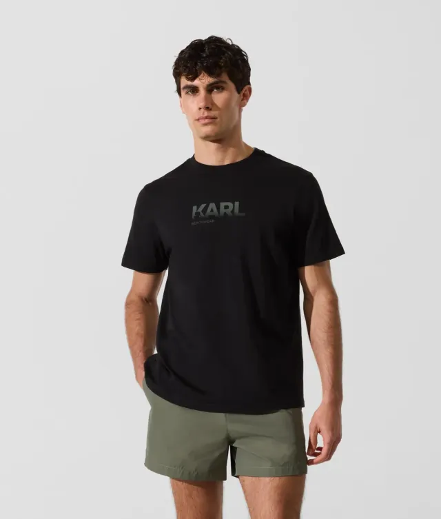 Karl Lagerfeld Ombré Logo Beach T-Shirt weiß