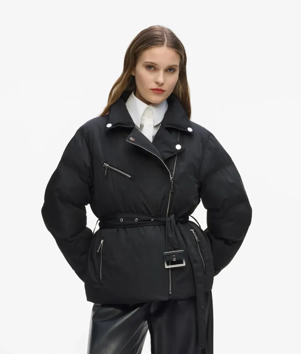 Karl Lagerfeld Biker Puffer Jacke XS-XL Stepp Nieten