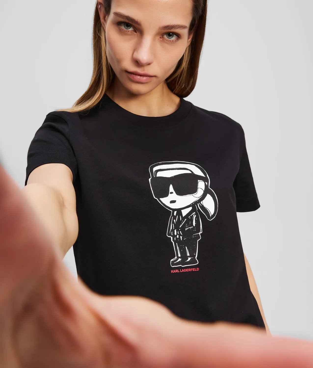 Karl Lagerfeld Ikon Sketch T-Shirt Print Baumwolle Unisex