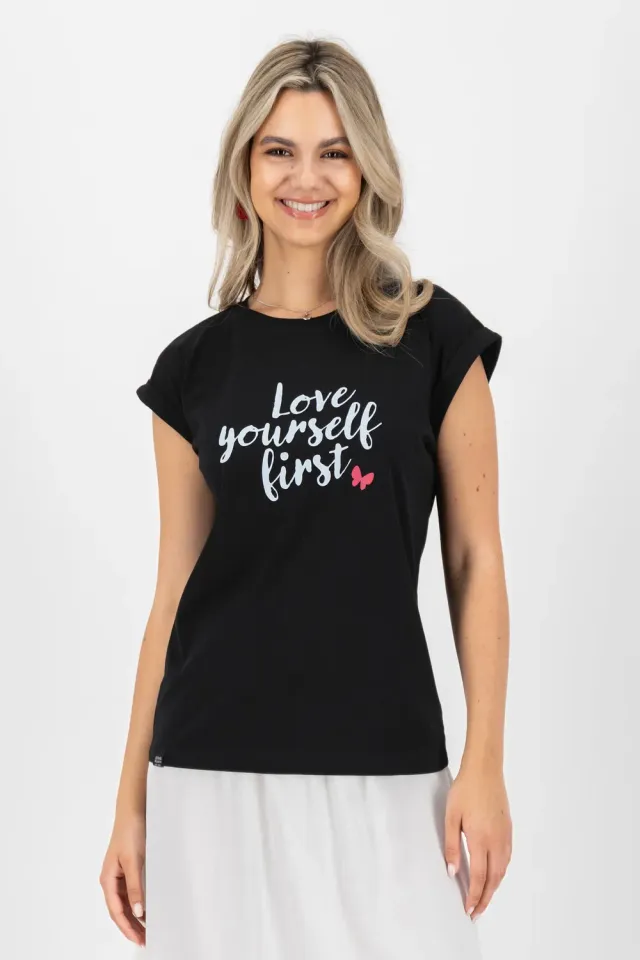 Alife & Kickin EnidAK P T-Shirt Schwarz Love Yourself