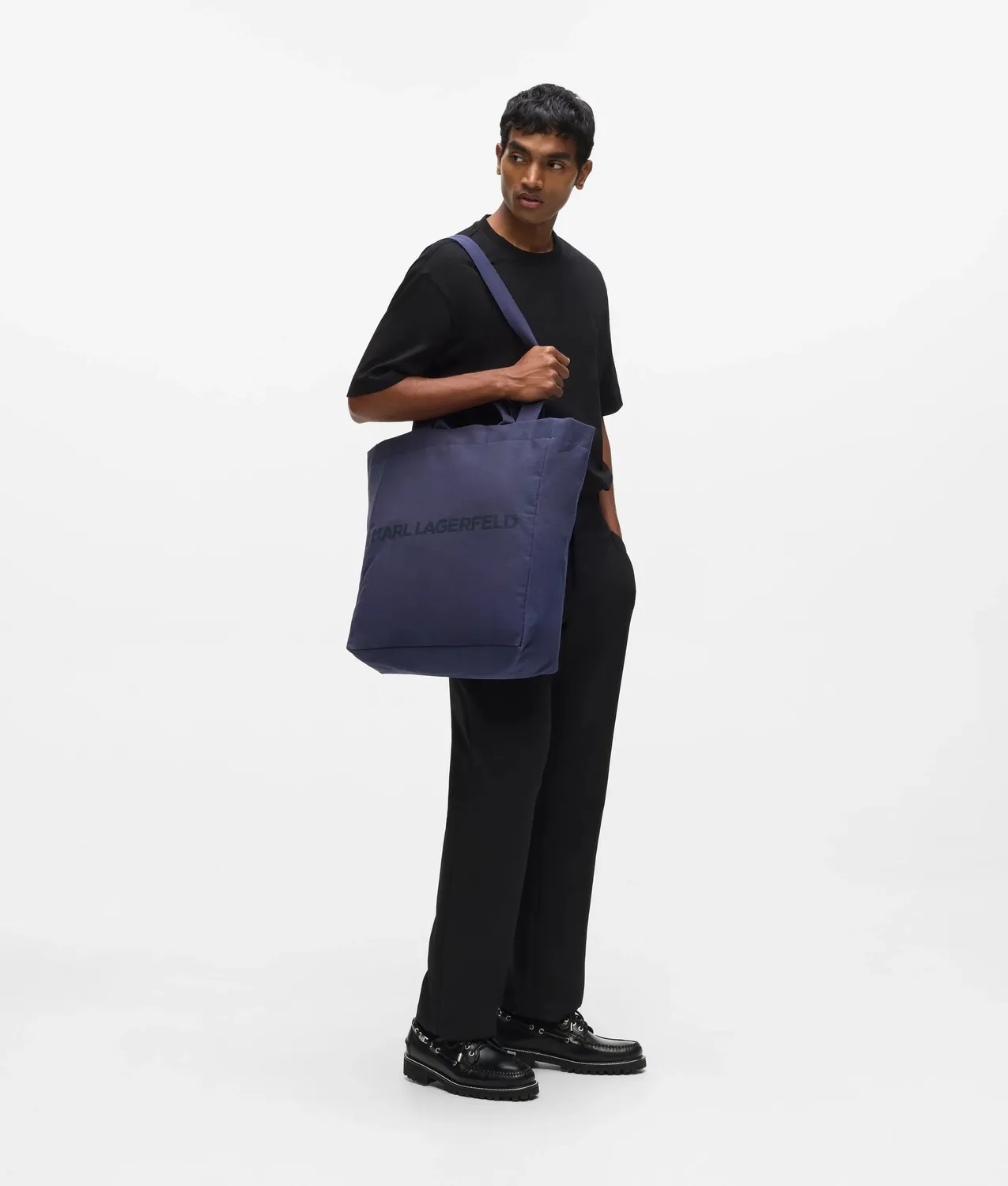 Karl Lagerfeld Logo Tall Tote Recycling-Baumwolle