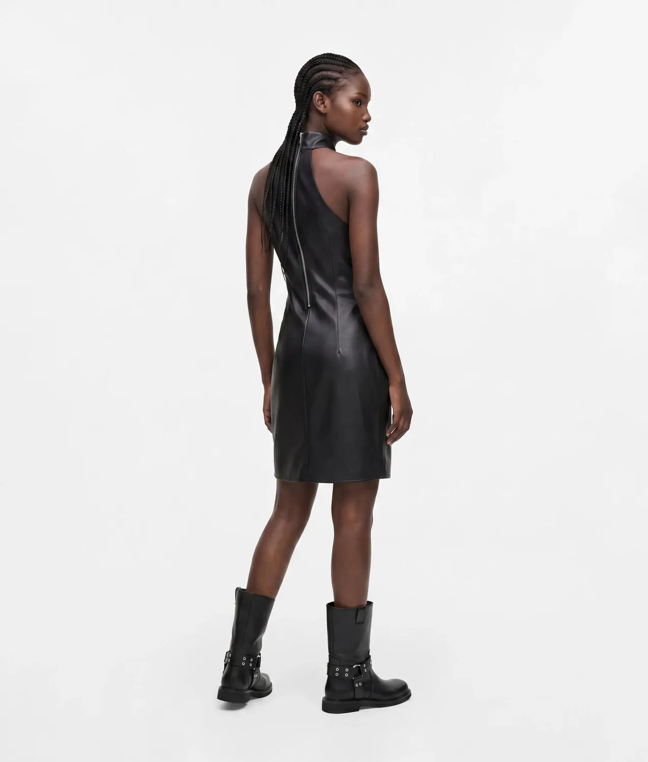 Karl Lagerfeld Jeans Halter Minikleid Kunstleder Schwarz