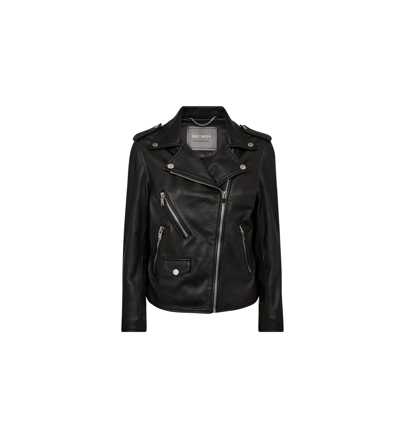 Mos Mosh MMMitchel Mol Lederjacke Schwarz Lammleder