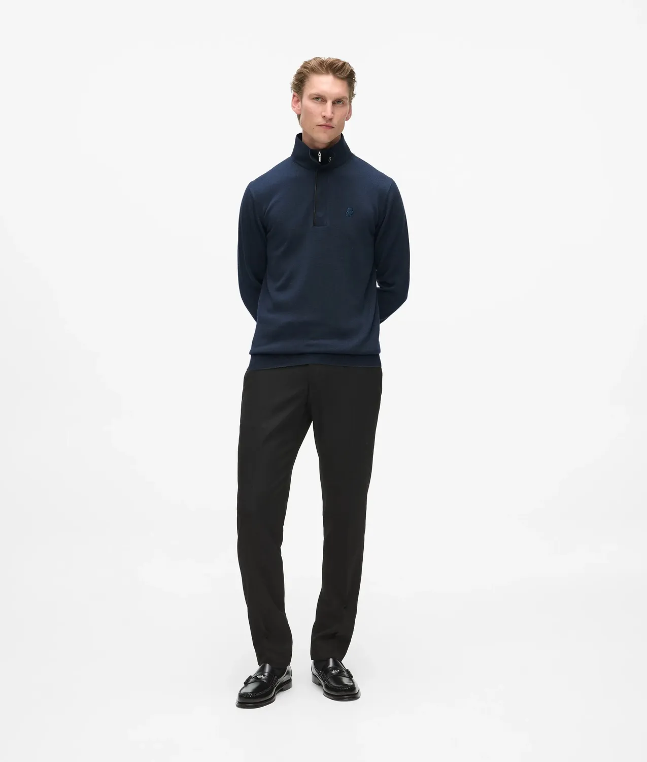 Karl Lagerfeld Wool Half-Zip Sweater Herren Wolle