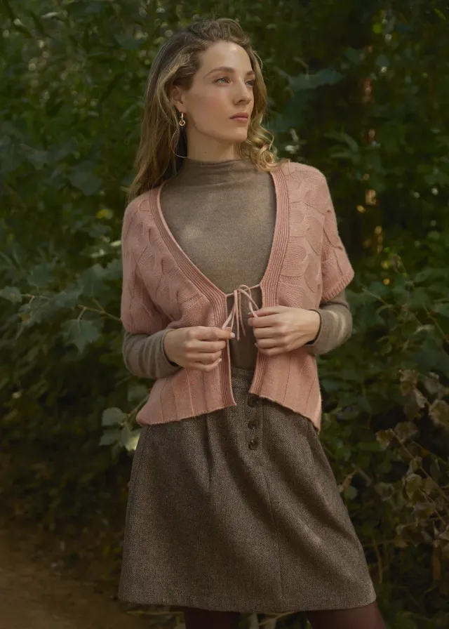 Senatex Strickjacke Bindeband Cardigan Peach