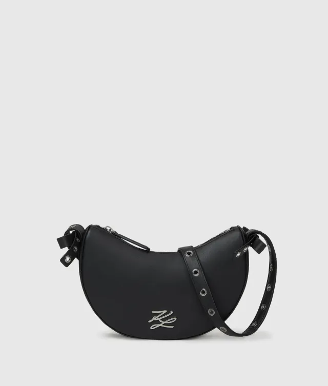 Karl Lagerfeld K/Autograph Moon Bow Umhängetasche Leder schwarz