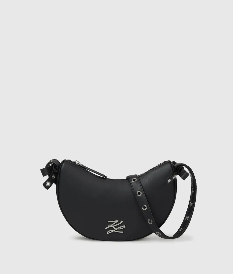 Karl Lagerfeld K/Autograph Moon Bow Umhängetasche Leder schwarz