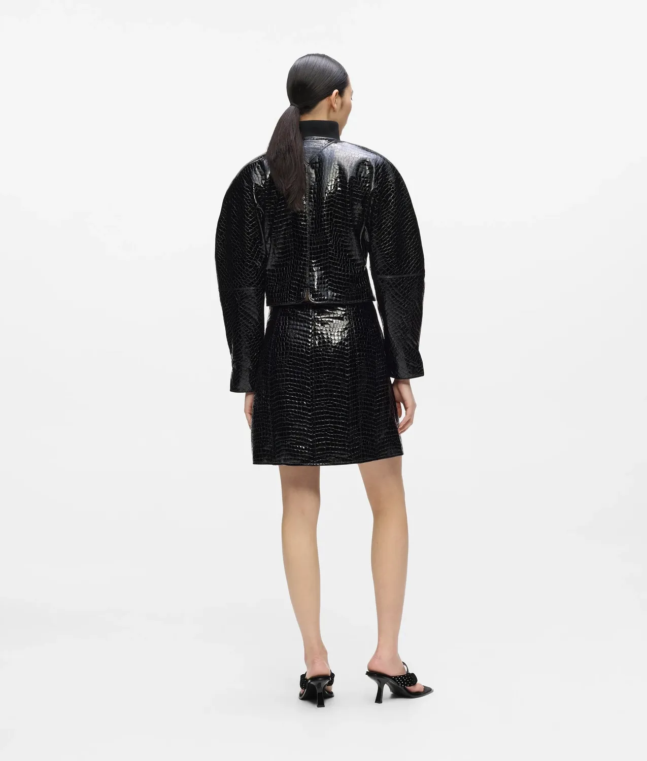 Karl Lagerfeld KL Studio Croco Lederrock Kroko