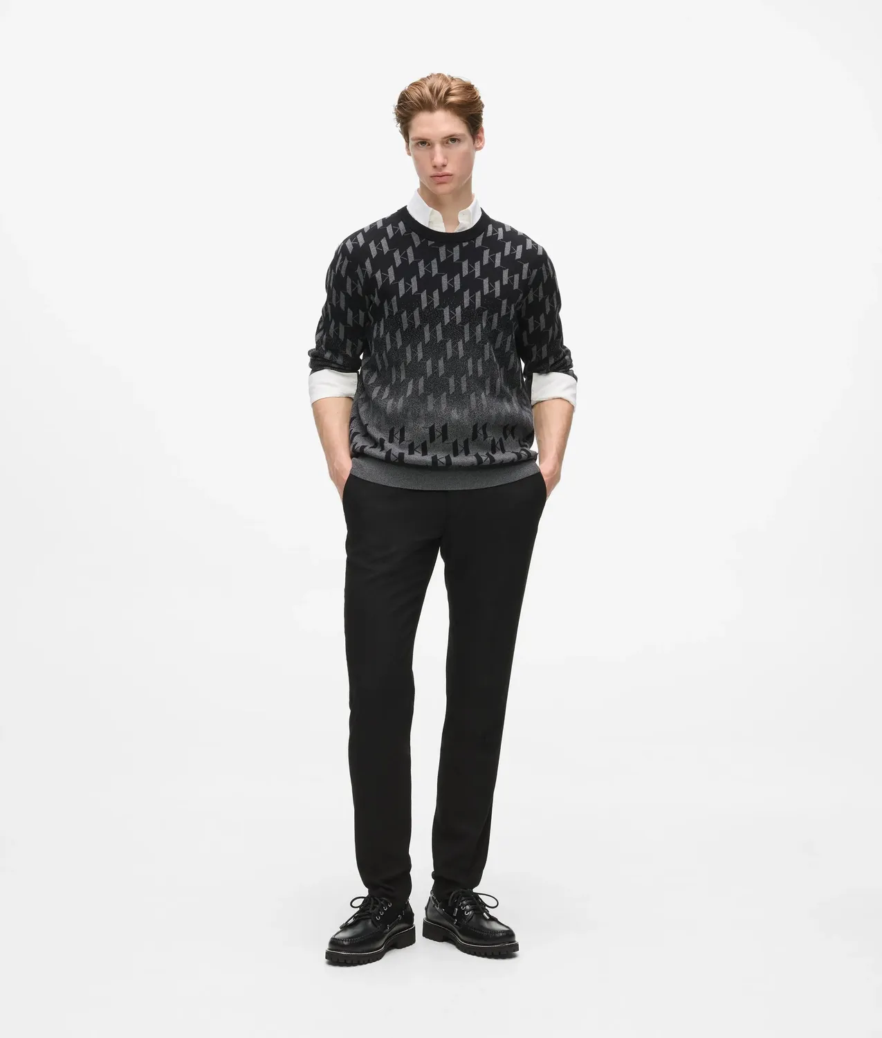 Karl Lagerfeld Gradient Monogramm Pullover Wolle