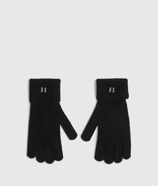 Karl Lagerfeld K/Monogram Strickhandschuhe One Size gerippt