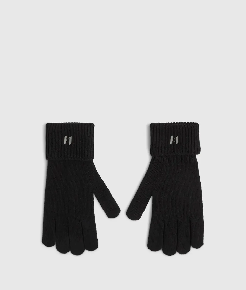 Karl Lagerfeld K/Monogram Strickhandschuhe One Size gerippt