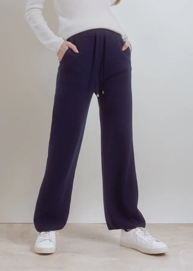 Senatex Merino Strickhose Navy extrafein